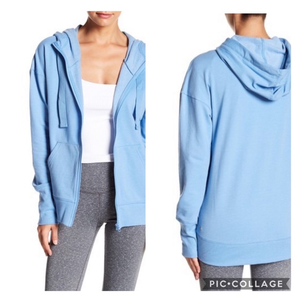 Zella Jackets & Blazers - ZELLA HOODIE ZIP SOLARIS BLUE LAKE COTTON S